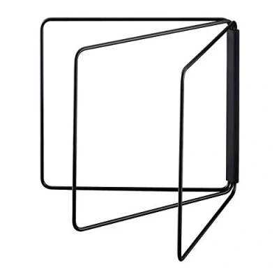 Imagen de YAMAZAKI 2788 TOWER Percha plegable para paños de cocina, negro, Acero, minimalista, 27.5～53.5 x 2.2～54.5 25 cm