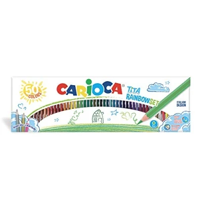 Imagen de Carioca TITA Set Rainbow, 50 Lápices de Colores, Resina Hexagonal, Colores para Niños y Adultos, Dibujar Colorear, Escritura Suave, Variados