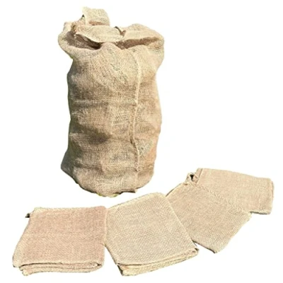 Imagen de 5 unidades de yute tela arpillera grande patatas como sacos almacenamiento (85 cm x 50 cm)