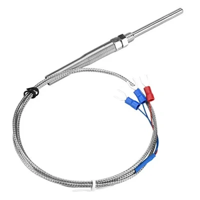 Imagen de Hilitand Termopar, M8 rosca PT100 Platinum Resistor, Termopar Sonda Sensor de Temperatura Cable (1M)