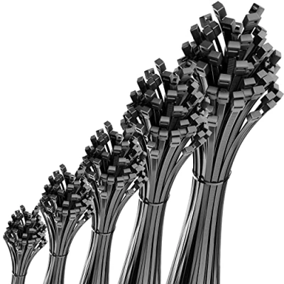 Imagen de deleyCON 100 Piezas Sujetacables 200 mm x 3,6 (20 cm 0,36 cm) Plástico Brida Cables Soporte de Fijador Muy Alta Resistencia a los Tirones y al Desgarro para Hogar Negocio Negro