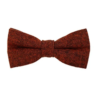 Imagen de DonDon Pajarita de algodón para hombre 12 x 6 cm ajustable y lista usar naranja negro