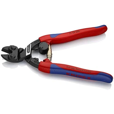 Imagen de Knipex CoBolt® Cortabulones compacto negro atramentado, con fundas esbeltas en dos componentes 200 mm (cartulina autoservicio/blíster) 71 22 SB