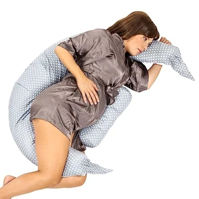 Imagen de KOALA BABYCARE Cojin Lactancia Bebe y Almohada Embarazada para Dormir XXL Multifuncion Funda Intercambiable 100% Algodón Desenfundable Lavable Producto Sanitario de Classe 1