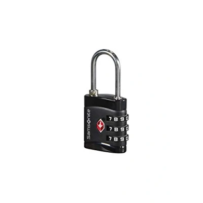 Imagen de Samsonite Global Travel Accessories TSA Three Dial Light Combi Candado para equipaje 7 cm, Negro (Black)