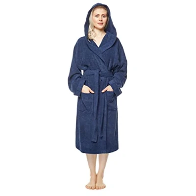 Imagen de Arus Albornoz con capucha para mujer, longitud normal, tamaño mujer: M alto, unisex: S Azul Marino