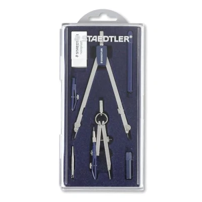 Imagen de Staedtler Mars Basic 559 C07. Compás de precisión básico. Estuche con un compás, bigotera, tubo minas y tiralíneas.
