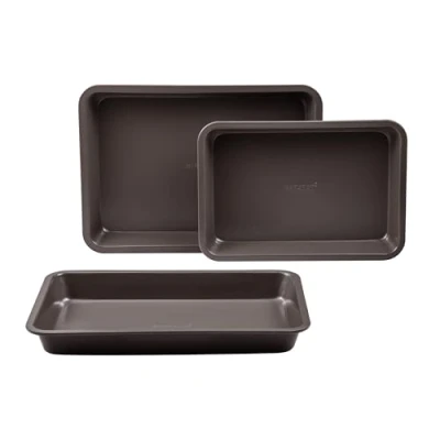 Imagen de BERGNER Set de 3 Bandejas para el Horno Fuentes Rectangulares Extrema Resistencia Fabricados en Acero Antiadherente Apto y Lavavajilla, 4,5 cm 25 34,3