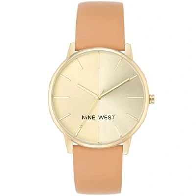Imagen de Nine West Reloj analógico para Mujeres de Cuarzo japonés con Correa en Cuero sintético NW/1996CHCM