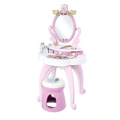 Imagen de Smoby Tocador Infantil Princesas Disney con Taburete, Incluye Espejo y Accesorios para Peinar, Convertible en Sobremesa, Juguete A Partir de 3 años (7600320250)