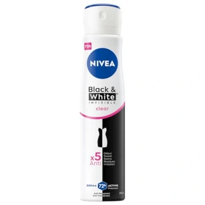 Imagen de NIVEA Black&amp;White Invisible Clear Antitranspirante en spray para mujer 250 ml