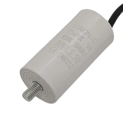 Imagen de Lumonic Condensador de arranque con Cable 25cm I 15µF 450V 34x70mm 15uF motor carcasa plástico funcionami