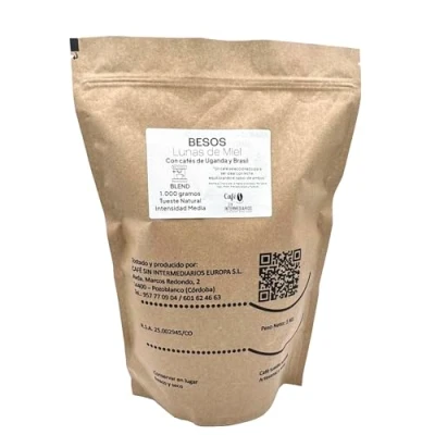 Imagen de CAFE SIN INTERMEDIARIOS Café Colombiano Besos para Cafetera Expresso 1 Kg Tostado Semanal Molinado al envío y envasado Intensidad de sabor medio Ideal con Leche