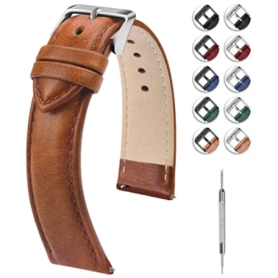 Imagen de Fullmosa Axus Correa Piel Para Reloj,Correa/Banda/Pulsera/Strap 14mm 16mm 18mm 19mm 20mm 22mm 24mm Samsung Galaxy Watch 5/4/3,Huawei GT2,Garmin
