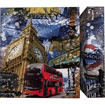 Imagen de Grafoplás 88172645. Carpeta de Anillas A4, 4 Mixtas 40mm, Plastificado Soft Antihuellas, Colección Grunge Cities, London, Certificada FSC