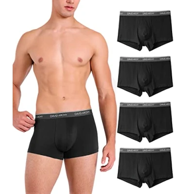 Imagen de DAVID ARCHY Calzoncillos Tipo bóxer para Hombres, Ropa Interior de Fibra bambú con Bolsa, Ultra Suaves y Transpirables, Pack 3