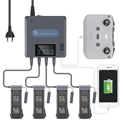 Imagen de LYONGTECH LCD Cargador de Batería para dji Mavic 3 Classic,Mavic Drone, 6 en 1 Accesorio Centro Carga Paralelo Hub