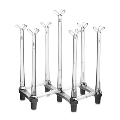 Imagen de QWORK® escurreplatos Cocina Retráctil, escurridor de Botellas, plástico, Gris