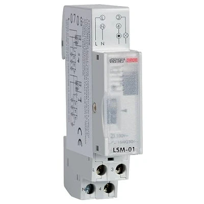 Imagen de VEMER VE073300 Interruptor Luces Escaleras, Temporizador Electromecánico de Barra DIN, Gris
