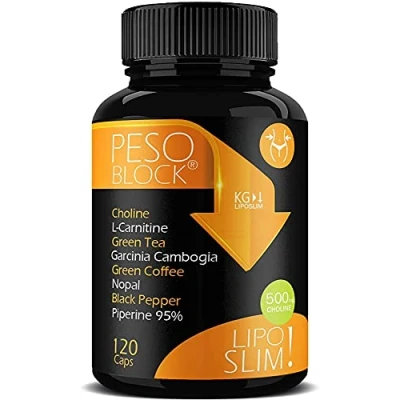 Imagen de Pastillas saciantes de apetito Adelgazar rápido con L Carnitina Inhibidor y ansiedad Bloqueador carbohidratos PESO BLOCK Quemagrasas potente, reductor abdomen, vientre plano.