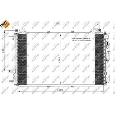 Imagen de NRF EASY FIT 35477 Condensador con secador, junta anular 12,9 8,2 Aluminio 605