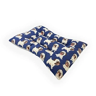 Imagen de Acomoda Textil Cama para Perros de Tela, Reversible y Lavable. Colchoneta Mascotas Transportín Hogar. (90x65, Bulldog)