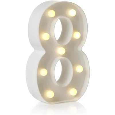 Imagen de anso Letrero de luz LED con letras y números del alfabeto para decoración hogar, fiesta cumpleaños, eventos, luces nocturnas, 22 cm (8)