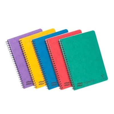 Imagen de Clairefontaine 4850Z Un lot de 10 cahiers à spirale Notemakers Europa 120 pages détachables 14,8x21 cm 90g lignées, couverture en carte lustrée couleurs assorties