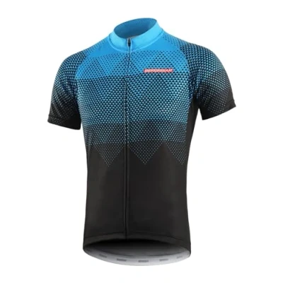 Imagen de BERGRISAR Camiseta de Ciclismo Manga Corta para Hombre, 3+1 Bolsillos con Cremallera 8006 Azul L