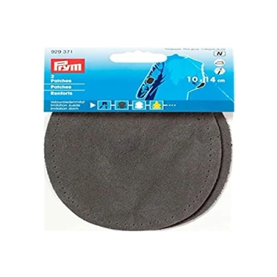 Imagen de Prym Parches imitación Ante para Planchar/Coser en 14x10 cm Gris, Grigio Medio, 14 x 10 cm, Mittelgrau, 2 Stück,