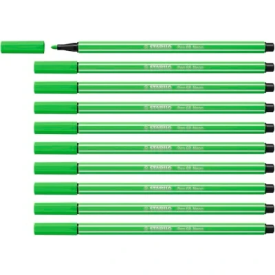 Imagen de Rotulador STABILO Pen 68 Caja con 10 unidades Color verde fluorescente