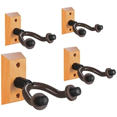 Imagen de Soporte Pared Guitarra Madera dura, Colgador de Eléctrica Acustica,También Para Banjo, Bajo, Ukulele, Mandolina (4 Piezas)