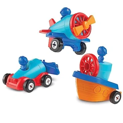 Imagen de Learning Resources Construye un Coche avión Barca 1 2 3 Build it