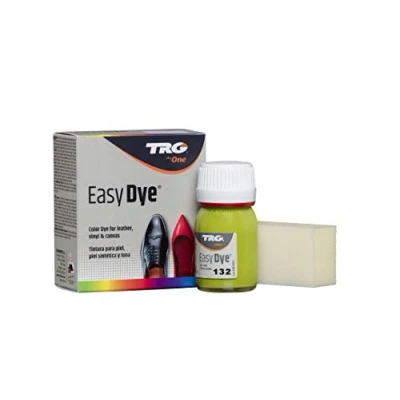 Imagen de TRG The One Tinte para Calzado y Complementos de Piel Tintura zapatos Piel, Lona Sintética con Esponja aplicadora Easy dye #132 Verde Isla, 25ml