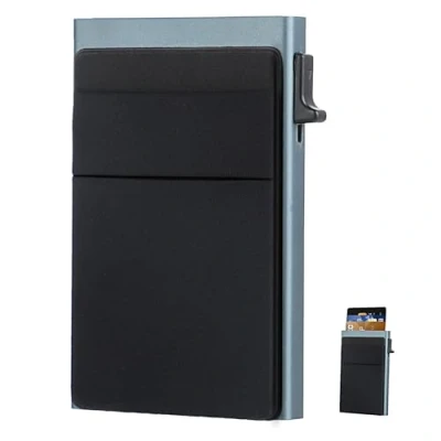 Imagen de Funda Protectora RFID NFC, Tarjetero Hombre Wallet, Metálico, Pequeño, Metálico con Función de Bloqueo