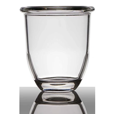 Imagen de INNA Glas Tiesto de Cristal Fynn, Embudo/Redondo, Transparente, 17cm, Ø15,5cm Macetero Maceta