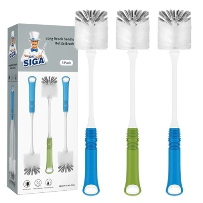 Imagen de MR.SIGA Cepillo para biberones con Mango Largo Set de 3