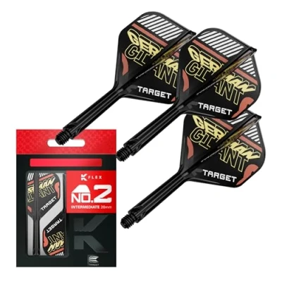 Imagen de Target Darts Gabriel Clemens K Flex Flights and Shaft System, No.2 (Intermedio, 26mm) Pack de 3 Kflex All In One Flights, Player Edition Accesorios para Dardos Potencia Dart