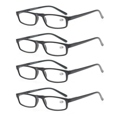 Imagen de Un Pack de Cuatro Gafas Lectura 1.5 para Hombres/Mujeres Lente Clara,Vision Clara Moda,Practicas,Ligeras,Comodas,Colores Negro