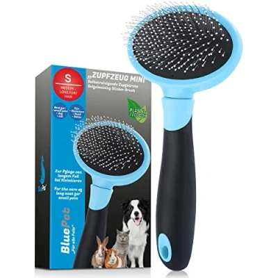 Imagen de BluePet® Cepillo suave con protuberancias protectoras Para animales pequeños sensitivos Ideal perros pequeños, cachorros, gatos y conejos el cuidado diario del pelaje