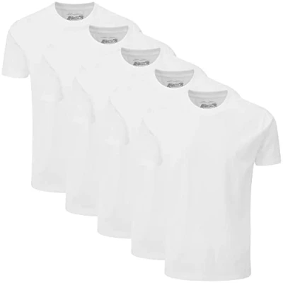 Imagen de Charles Wilson Paquete 5 Camisetas Cuello Redondo Lisas (XX Large, Blanco)