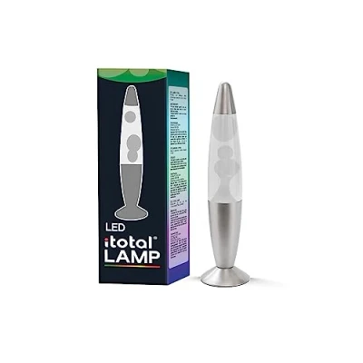 Imagen de I TOTAL Lámpara DE lava LED con calentador cera, sin bombilla (CAMBIA COLOR BASE PLATEADA)