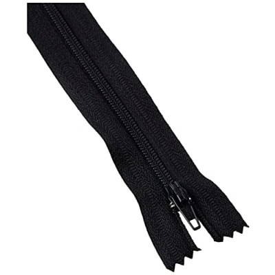 Imagen de Trimz Cremallera de 35 cm con Dientes 4 mm, Color Negro, 10 Unidades, Poliéster