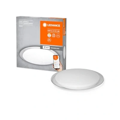 Imagen de LEDVANCE ORBIS SPARKLE SMART+ WiFi Leuchte Ø 46cm, dimmbare LED Deckenleuchte für den Innenbereich, atemberaubender Glitzereffekt, 24W, einstellbare Farbtemperatur von 2700 6500K, 2500 Lumen, weiß