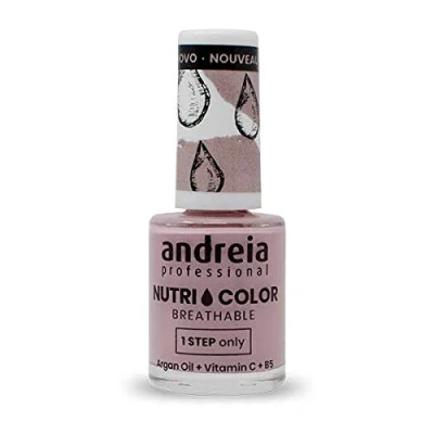 Imagen de Andreia Professional NutriColor Esmalte de Uñas Vegano con Nutrientes 100% Natural Laca Transpirable y Amigable Color NC5 Pink 10,5ml