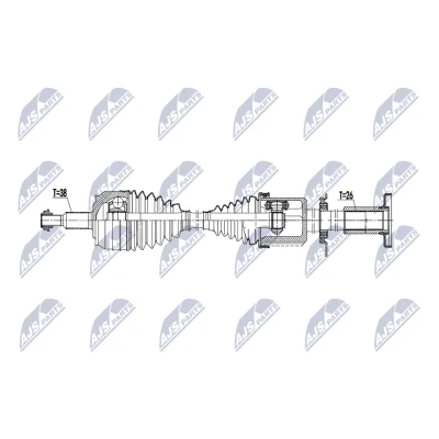 Imagen de NTY NPW VW 223 Árbol de transmisión Eje delantero, derecha 930mm Automático, 6 vel. VOLKSWAGEN: Transporter 5 Bus, 5, Multivan (7HM