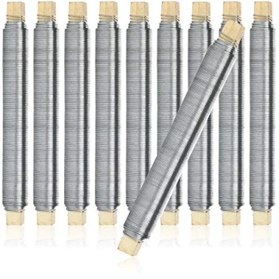 Imagen de com four® 10x Juego de Alambre para Envolver Flores Atar galvanizado Envuelto en un Palo Madera, Grosor 0,65 mm, 1000 g (Galvanizado 10 Piezas)