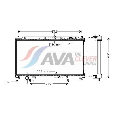 Imagen de AVA COOLING SYSTEMS MT2116 Radiador, refrigeración del motor Aluminio 400mm 655mm 23mm Aletas unidas mecánicamente VOLVO: V40 Familiar