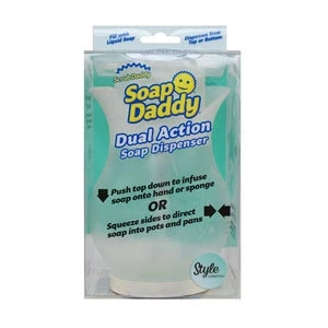 Imagen de Scrub Daddy Soap Dispensador Jabon Cocina Dosificador, Botella de Acción Dual para Fregadero Cocina, Baño o Ducha, Recargable, Jabonera con Tapa Transparente Forma Flor