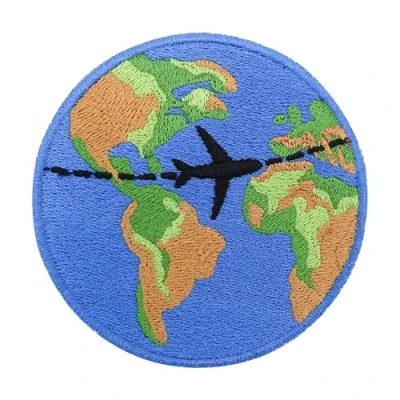 Imagen de Finally Home Parche con cierre adherente viajes por el mundo parches para exteriores, mundiales, insignia de globo del